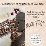 Pack de 3 Serviettes lavables